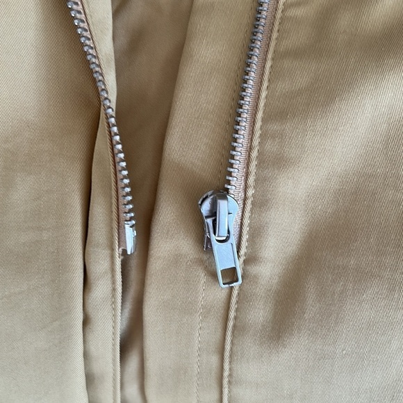 Zara Parka Large Pockets High Collar Color Straw Size XS/S - Picture 7 of 11